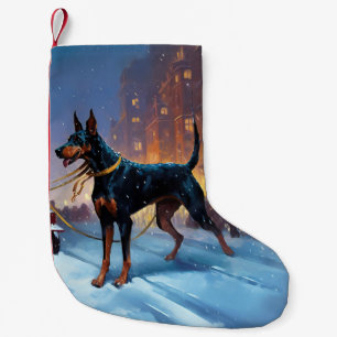 Calcetín Navideño Pequeño Temporada Navideña del Doberman
