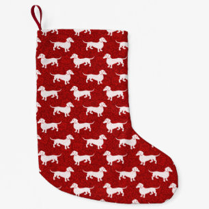 Calcetín Navideño Pequeño Tenga navidad feliz de un Dachshund