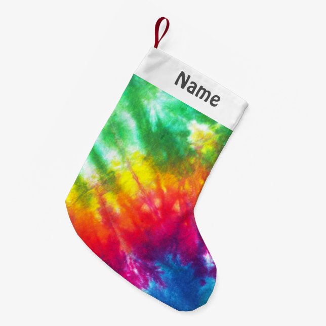 Calcetín Navideño Pequeño Teñido anudado del arco iris modificado para (Frente (Colgado))