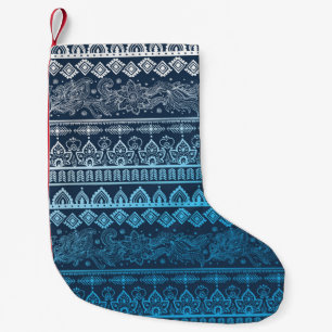 Calcetín Navideño Pequeño Tercer patrón tribal étnico, sin fisuras.