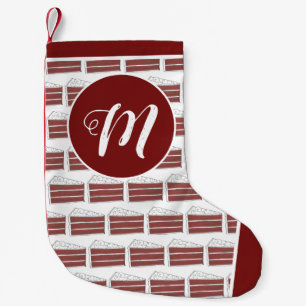 Calcetín Navideño Pequeño Terciopelo Rojo Pastel de Alma de postre