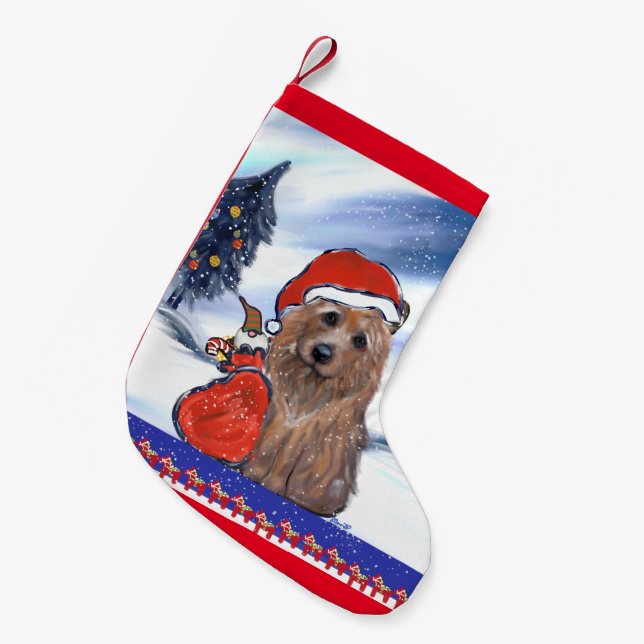 CALCETÍN NAVIDEÑO PEQUEÑO TERRIER AUSTRALIANO (Frente (Colgado))