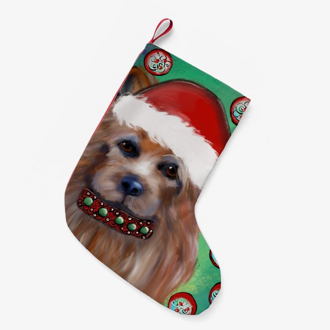 CALCETÍN NAVIDEÑO PEQUEÑO TERRIER AUSTRALIANO (Frente (Colgado))