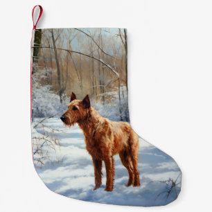 Calcetín Navideño Pequeño Terrier Irlandés Deja que nieve Navidad