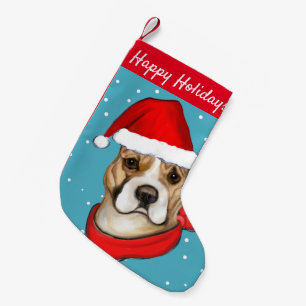 CALCETÍN NAVIDEÑO PEQUEÑO TERRIER STAFFORDSHIRE AMERICANO