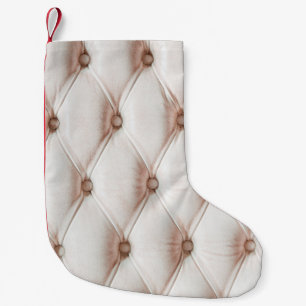 Calcetín Navideño Pequeño Textura clásica de cuero de lujo, color rosa antig