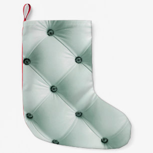 Calcetín Navideño Pequeño Textura de cuero blanco en abstracto de lujo, b