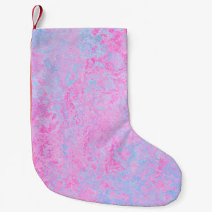 Calcetín Navideño Pequeño Textura de fondo azul rosa claro