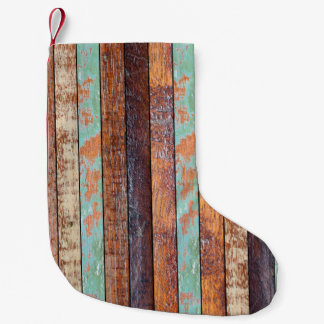 Calcetín Navideño Pequeño textura de fondo de madera vertical envejecida