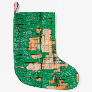 Calcetín Navideño Pequeño Textura de la antigua valla de madera con pintura