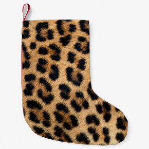 Calcetín Navideño Pequeño Textura de piel de leopardo
