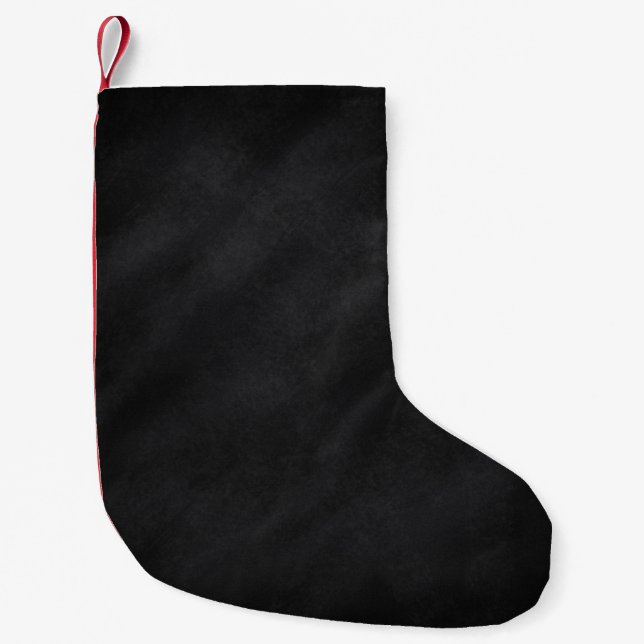 Calcetín Navideño Pequeño Textura del tablero de papel negro retro (Anverso)