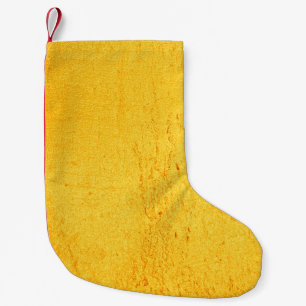 Calcetín Navideño Pequeño Textura dorada de fondo amarillo