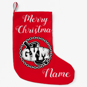 Calcetín Navideño Pequeño Thunder_Cove con el logotipo Gym Barbell