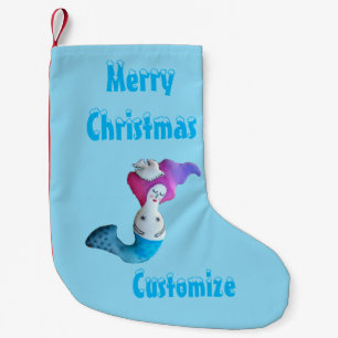 Calcetín Navideño Pequeño Thunder_Cove de la sirena de la paloma blanca