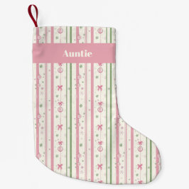 Calcetín Navideño Pequeño Tía Coquette Rosa Personalizada Fiesta
