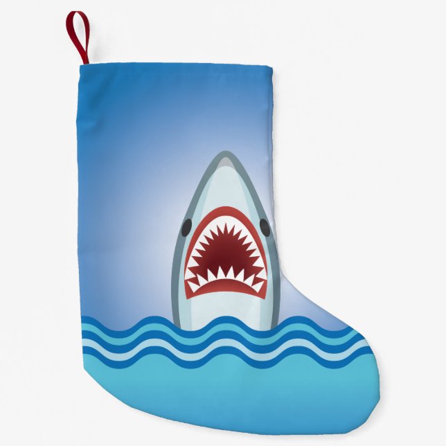 Calcetín Navideño Pequeño Tiburón divertido (Anverso)