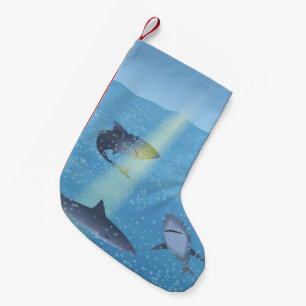 Calcetín Navideño Pequeño Tiburones