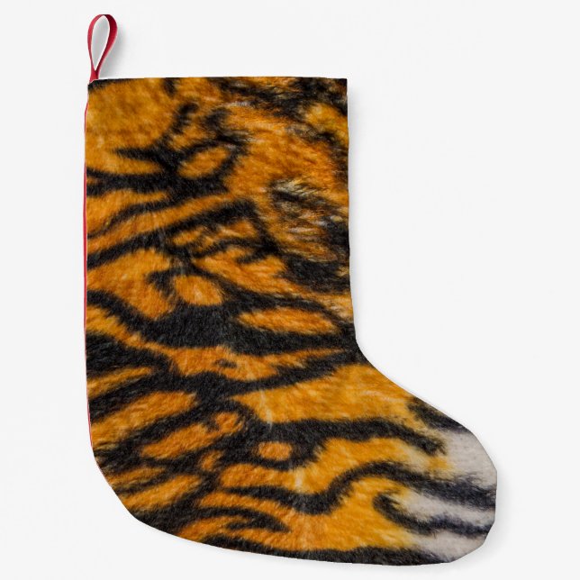 Calcetín Navideño Pequeño Tiger patterned backgroundabstract, animal, asia,  (Anverso)