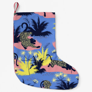 Calcetín Navideño Pequeño Tigre geométrico, leopardo: patrón infantil.