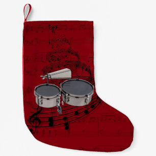 Calcetín Navideño Pequeño Timbales que marcha con la media de la música del