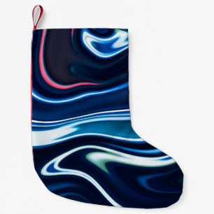 Calcetín Navideño Pequeño Tinta de mármol colorida. Textura de patrón de már