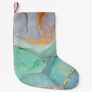 Calcetín Navideño Pequeño Tinta, pintura, abstracto. Cierre de la pintura. C