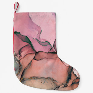 Calcetín Navideño Pequeño Tinta, pintura, abstracto. Cierre de la pintura. C
