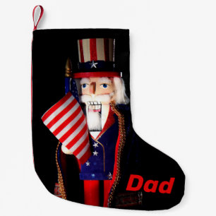 Calcetín Navideño Pequeño Tío Sam Nutcracker personalizado
