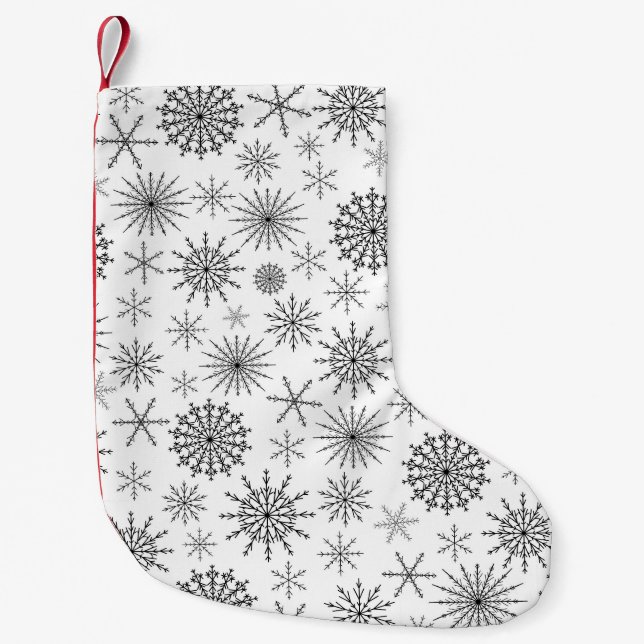 Calcetín Navideño Pequeño Tormenta de nieve simple (Anverso)