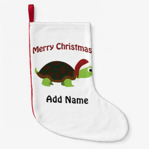 Calcetín Navideño Pequeño Tortuga adaptable de las Felices Navidad