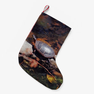 Calcetín Navideño Pequeño Tortuga feliz