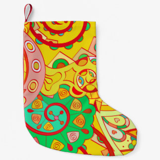 Calcetín Navideño Pequeño Tracería sin fisuras. Diseño de Mehndi. Coco étnic