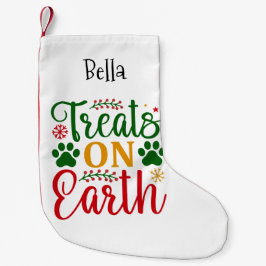 Calcetín Navideño Pequeño Tratamientos en perros de la Tierra con pinturas d