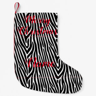 Calcetín Navideño Pequeño Trazado de zebra Thunder_Cove