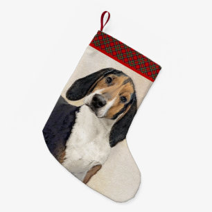 Calcetín Navideño Pequeño Treeing Walker Coonhound Painting - Arte original