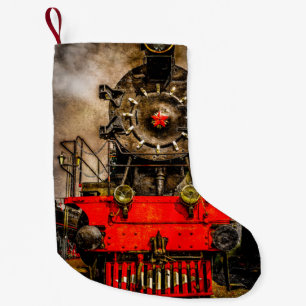 Calcetín Navideño Pequeño Tren de vapor - Ruedas de hierro Steampunk