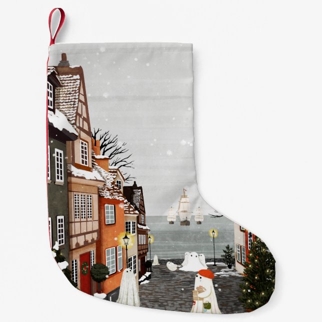 Calcetín Navideño Pequeño Tres barcos (Anverso)