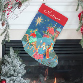 Calcetín Navideño Pequeño Tres Reyes Magos vacaciones de Navidad