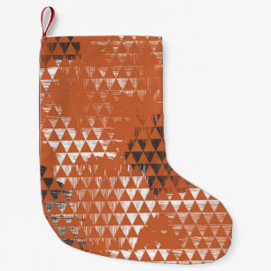 Calcetín Navideño Pequeño Triangles Seamless: Fondo Naranja