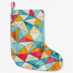 Calcetín Navideño Pequeño Triángulos de colores: patrón de cosecha de unges