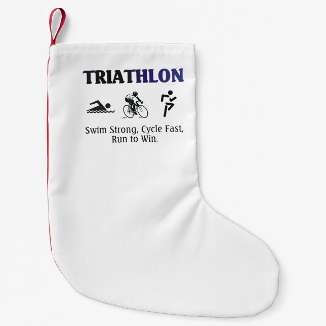 Calcetín Navideño Pequeño Triathlon SUPERIOR (Anverso)