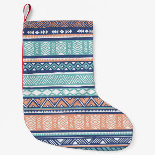 Calcetín Navideño Pequeño Tribual Pastel Navajo: patrón sin costuras.