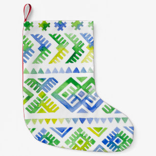 Calcetín Navideño Pequeño Tributo a Navajo: la tribu acuarela
