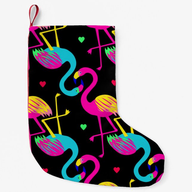 Calcetín Navideño Pequeño Trópico vivo, hawaiano exótico patrón sin fisuras  (Anverso)