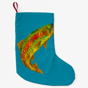 Calcetín Navideño Pequeño Trucha arco iris de hoja de lápiz 5