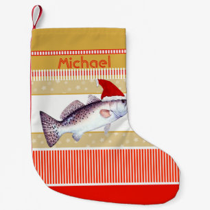 Calcetín Navideño Pequeño Trucha manchada Santa