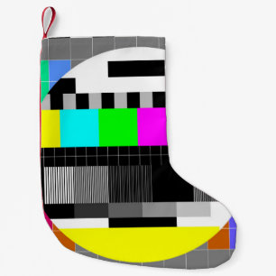 Calcetín Navideño Pequeño TV retro sin ilustracion de señal.
