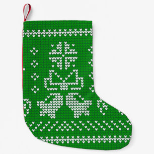 Calcetín Navideño Pequeño Ugly sweater jingle bells Christmas deers green