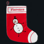 Calcetín Navideño Pequeño Un hombre de nieve maltratado y personalizado<br><div class="desc">Esta reserva de Navidades personalizada incluye el personaje de Hombre de Nieve del equipo de Navidades.</div>